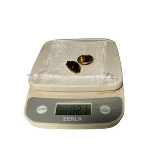 Vintage Style Gold Tone Faux Garnet Earrings Octagon 1" Ornate Dark Academia EUC - Picture 5 of 5